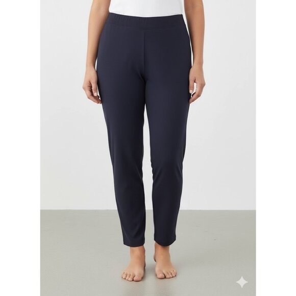 NWT Eileen Fisher Slim Ankle in Midnight Blue Washable Stretch Crepe Pants 3X - Picture 1 of 5